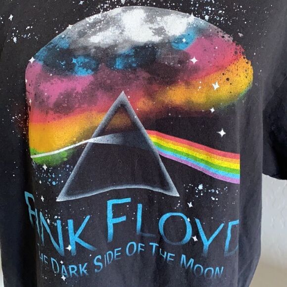 Pink Floyd Faded Black The Dark Side Of The Moon Graphic Shirt - Picture 4 of 8